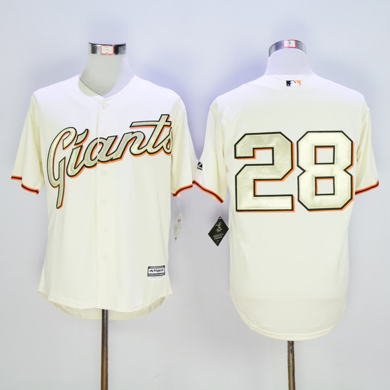 Men San Francisco Giants #28 No name Cream MLB Jerseys